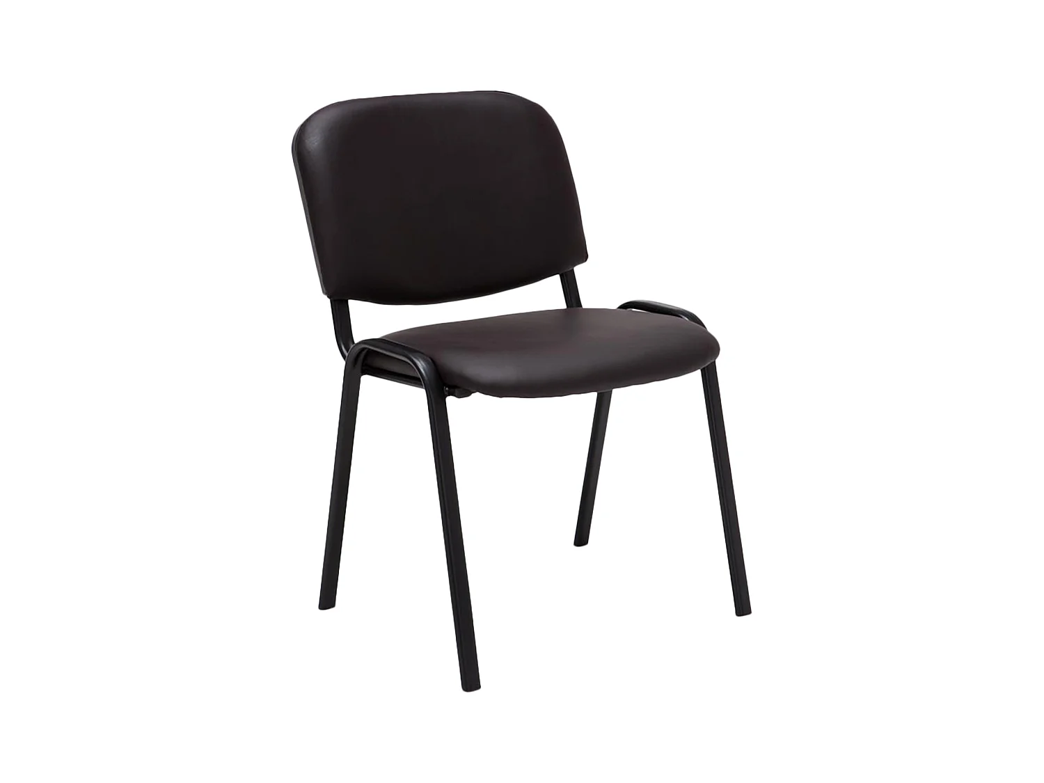 Chaise de salle à manger - Similicuir & Métal noir mat - Marron - Ken