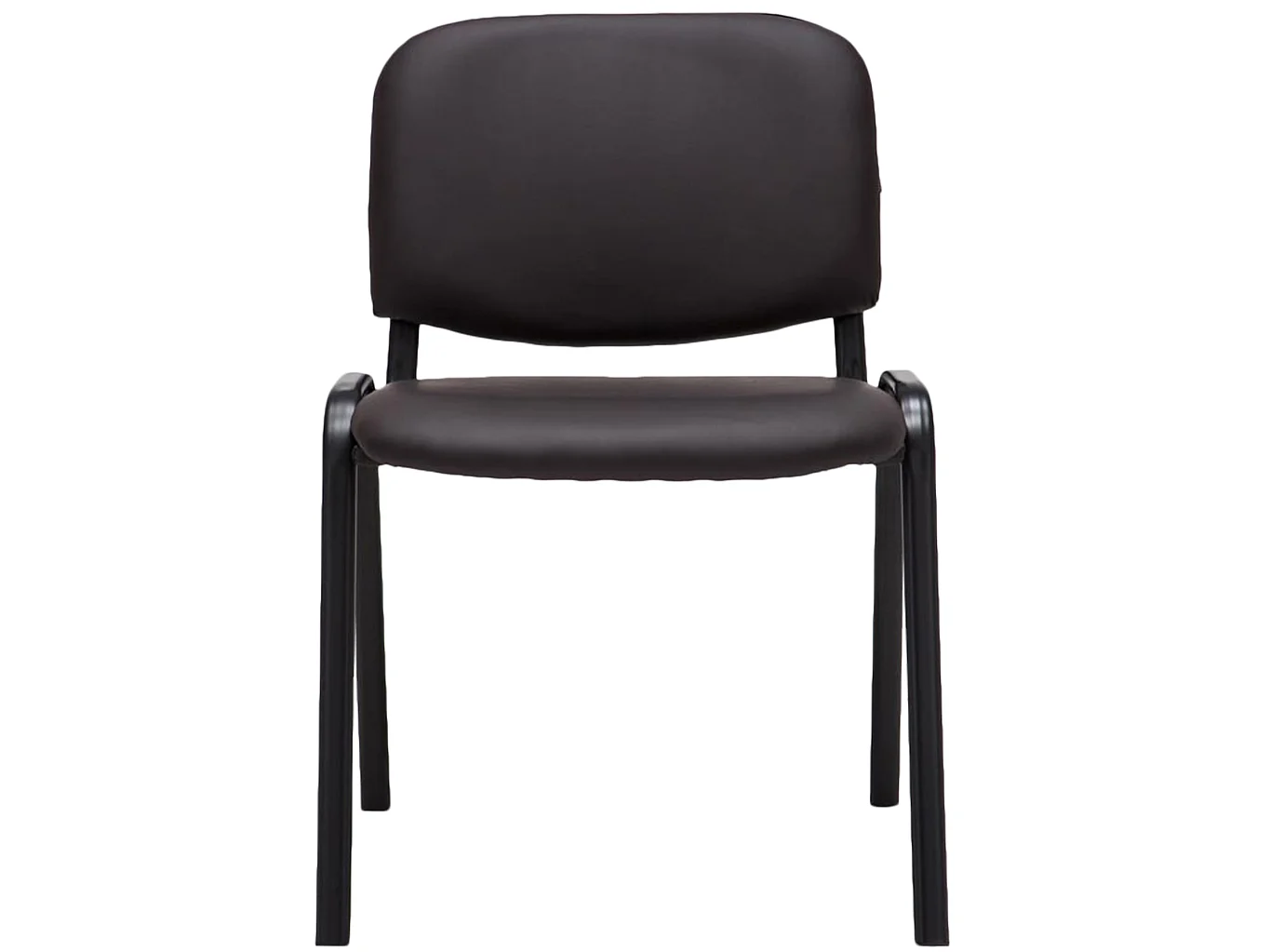 Chaise de conférence - Similicuir & Acier inoxydable - Marron - Ken