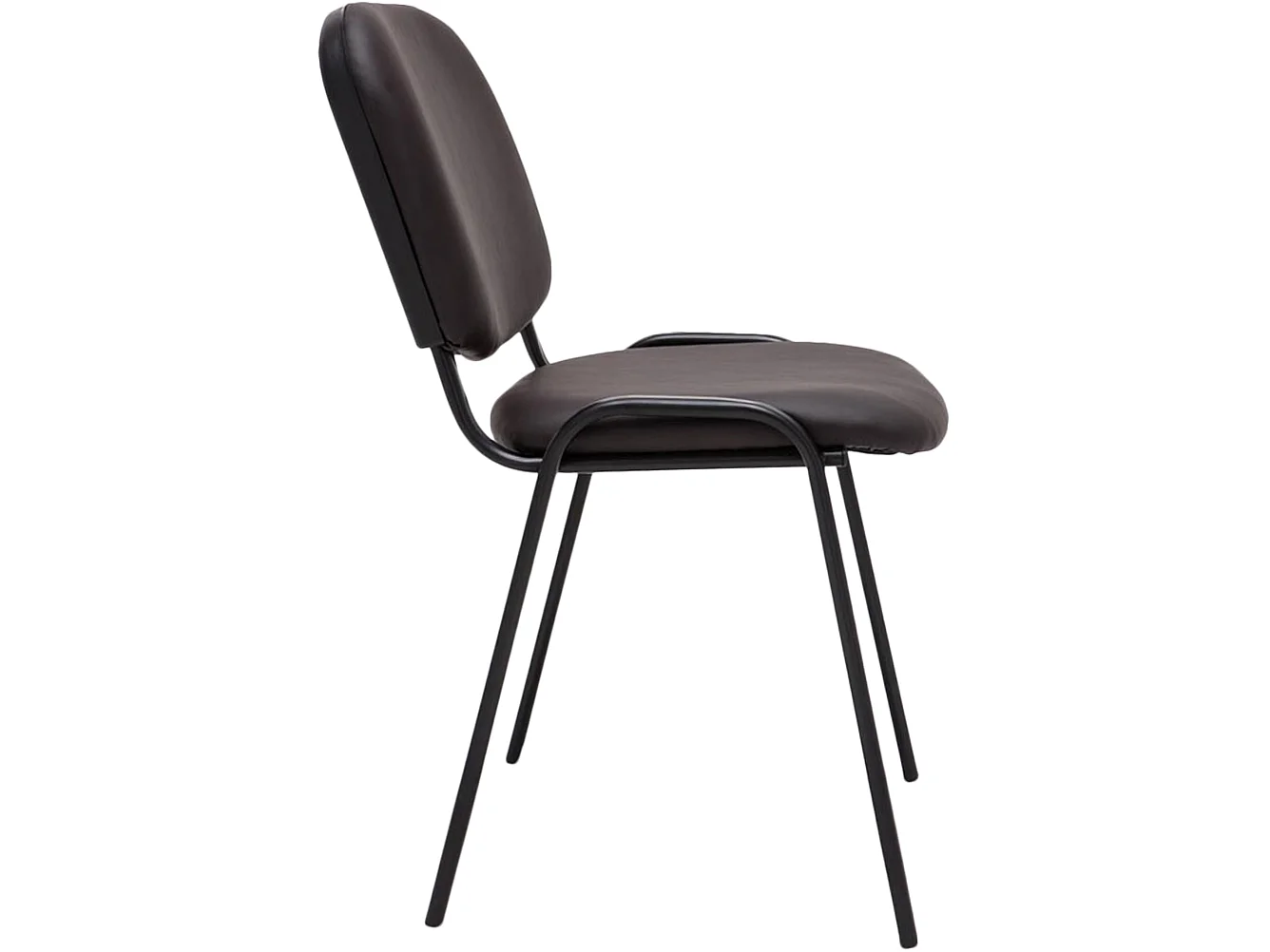 Chaise de conférence - Similicuir & Acier inoxydable - Marron - Ken