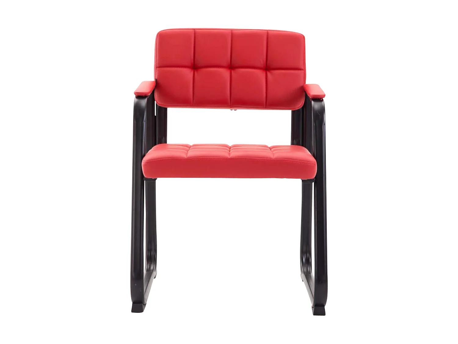 Lot de 2  chaises avec accoudoirs - Similicuir - Rouge - Canada B