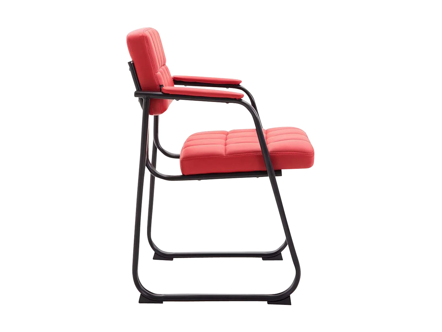 Lot de 2  chaises avec accoudoirs - Similicuir - Rouge - Canada B