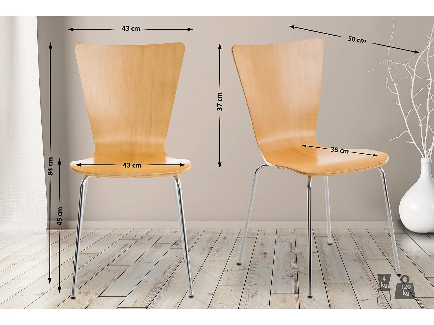 Conferentiestoelen - Hout - natura - Aaron