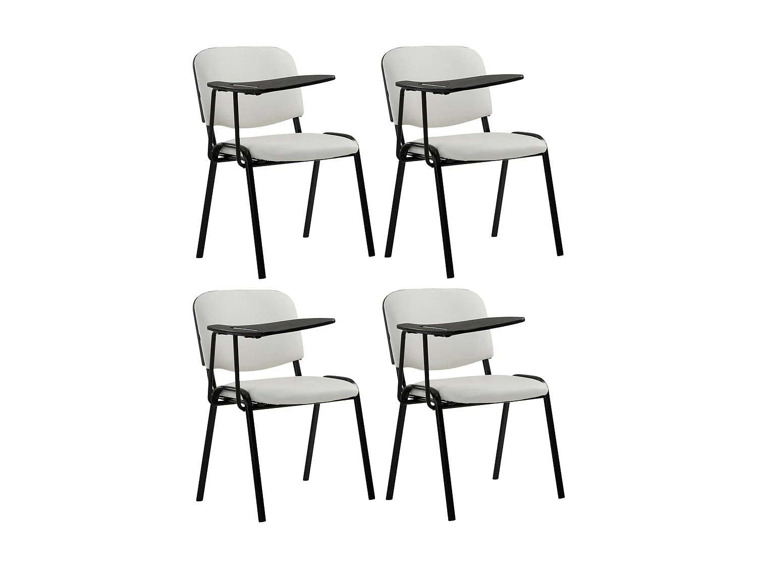 Lot de 4  Chaise de conférence - Similicuir - Blanc - Ken