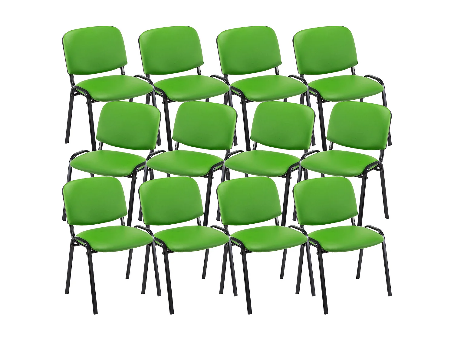 Lot de 12  Chaise de conférence - Similicuir & Nature - Vert - Ken