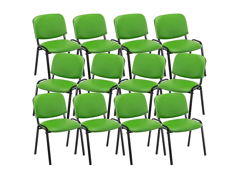 Lot de 12  Chaise de conférence - Similicuir & Nature - Vert - Ken