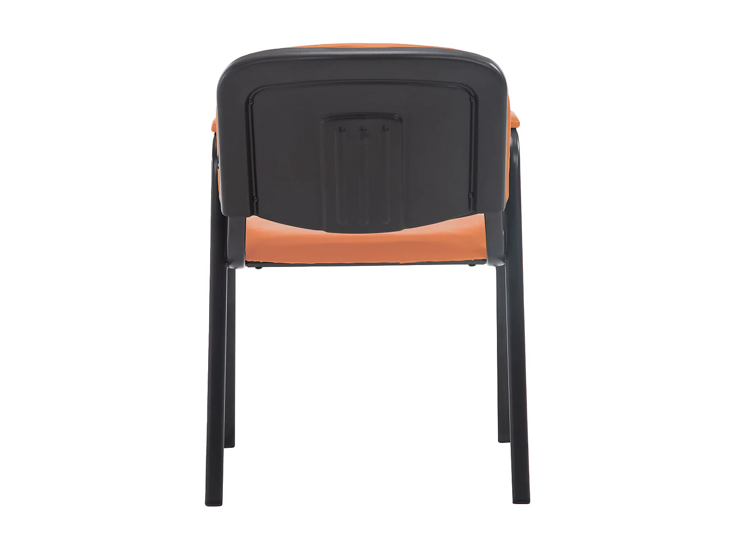 Chaise de conférence - Similicuir & Métal noir mat - Orange - Ken Pro