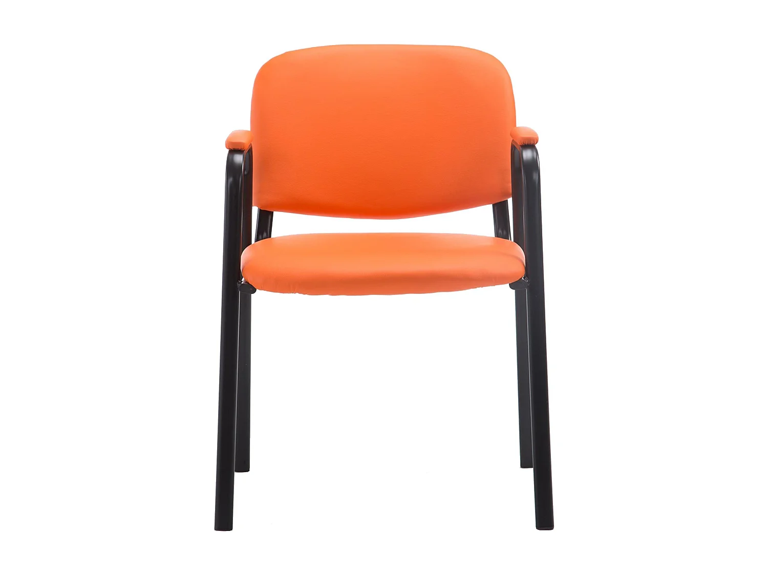 Konferenzstuhl - Kunstleder & weiß - orange - Ken Pro