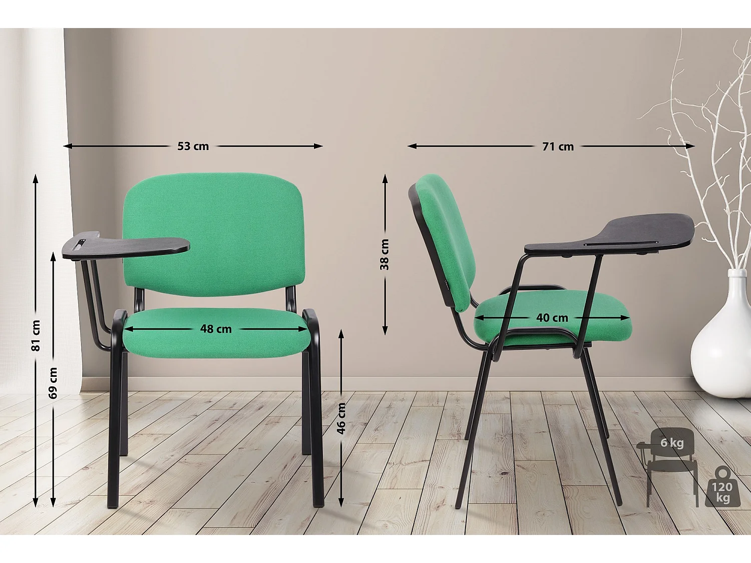 Chaise de conférence - Tissu - Vert - Ken