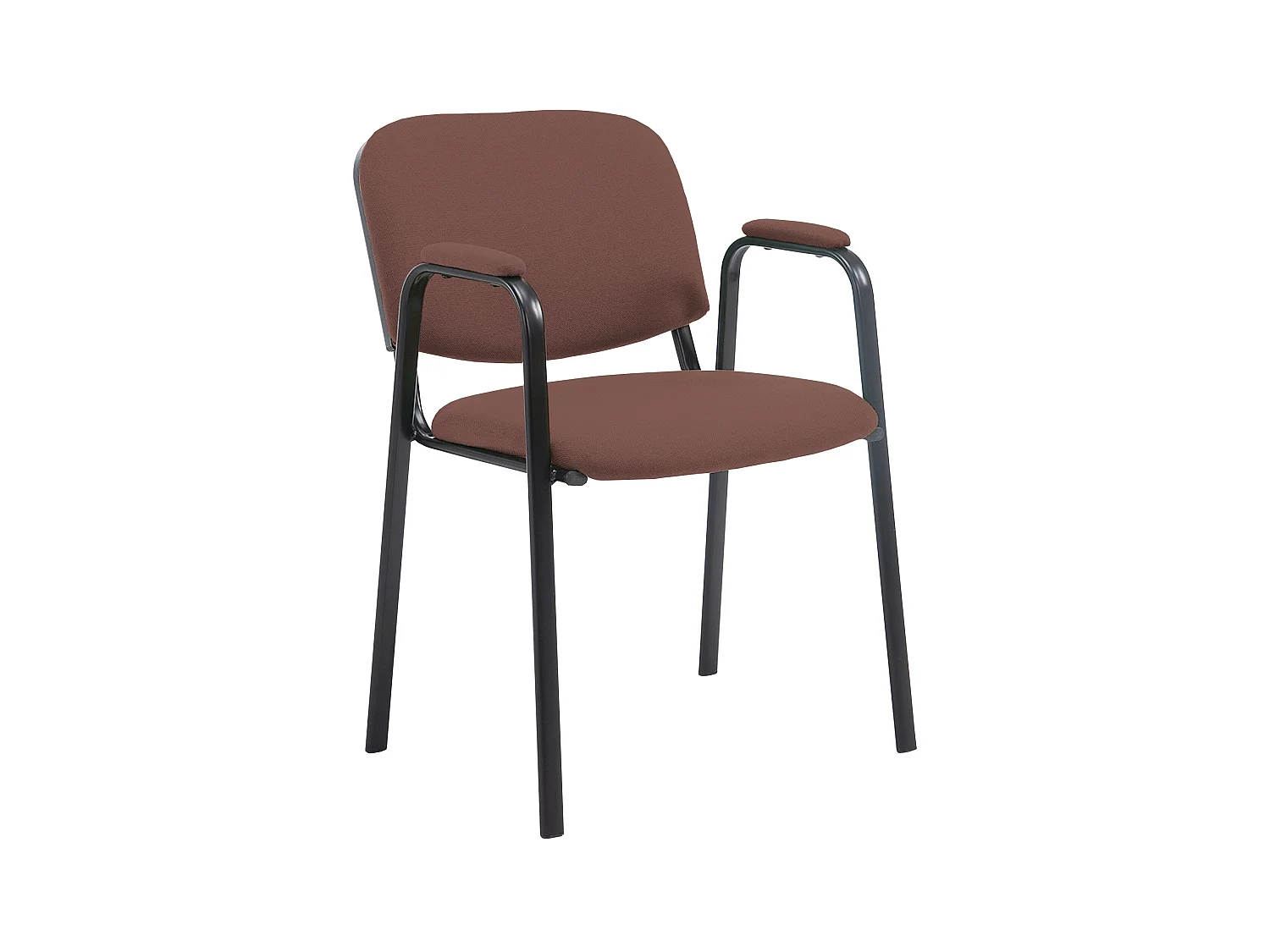 Chaise de conférence - Tissu & Métal noir mat - Marron - Ken Pro
