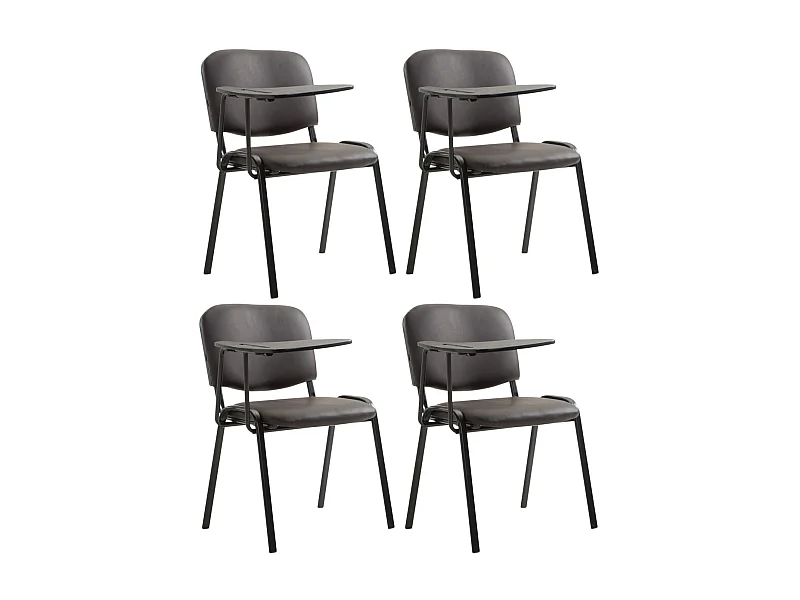 Set van 4  Conferentiestoelen - Kunstleer - bruin - Ken