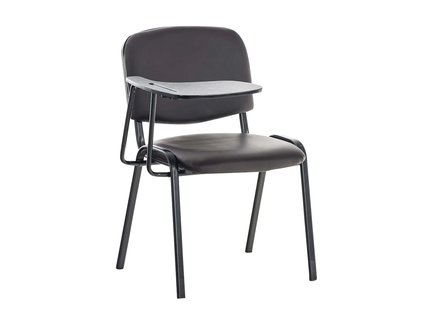 Lot de 4  Chaise de conférence - Similicuir - Marron - Ken