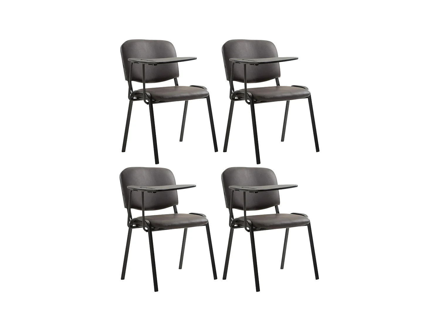Set van 4  Conferentiestoelen - Kunstleer - bruin - Ken