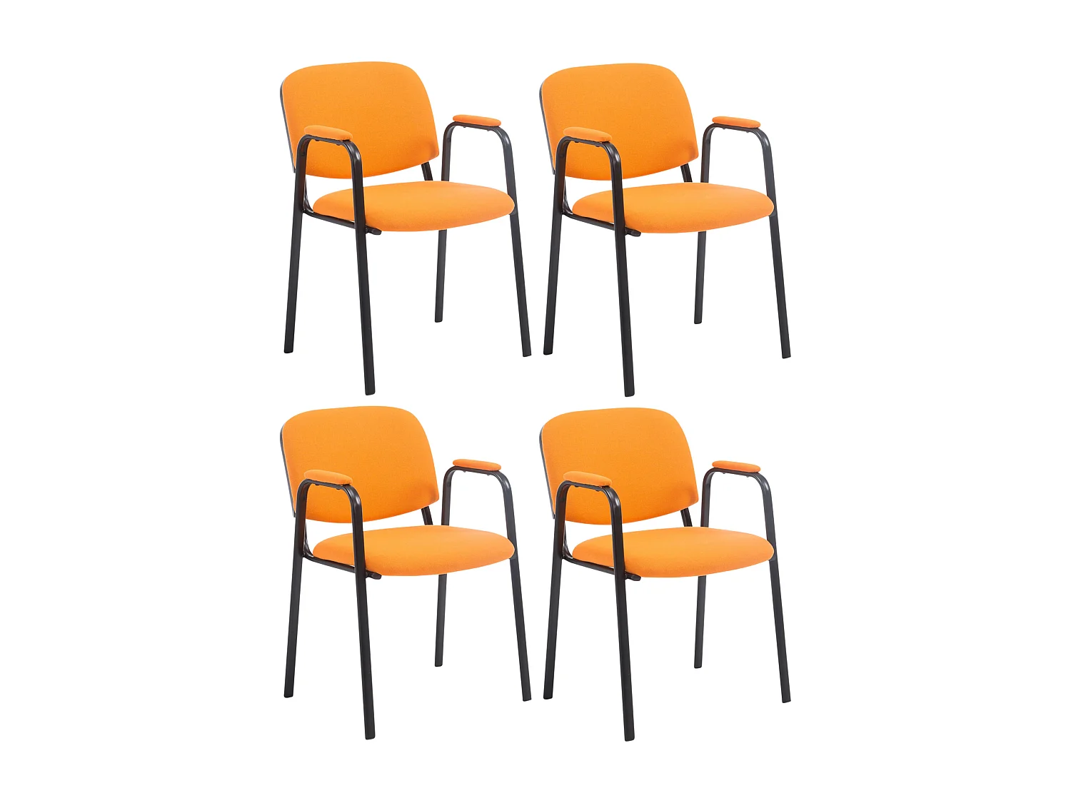Lot de 4  Chaise de conférence - Tissu - Orange - Ken Pro