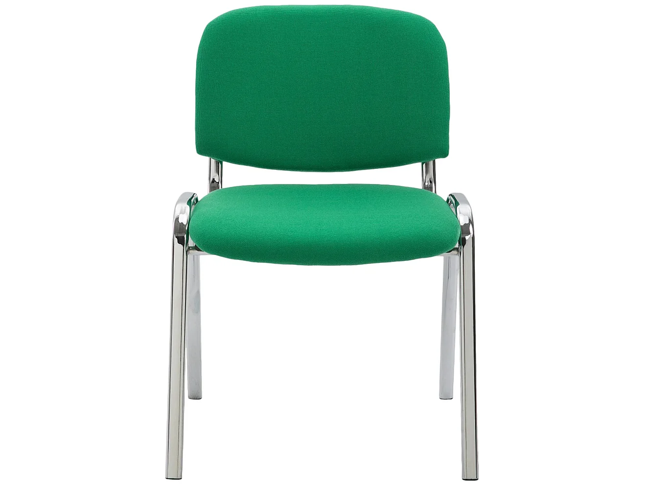 Chaise de salle à manger - Tissu & Métal chromé - Vert - Ken