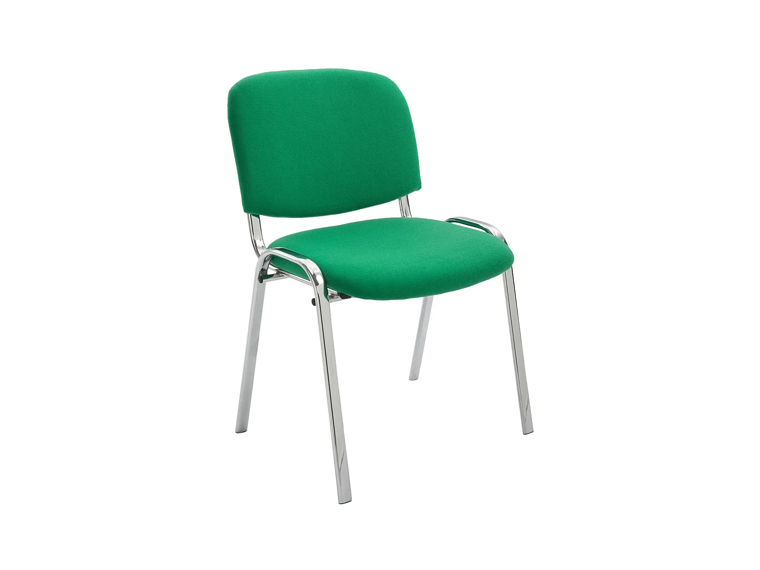 Chaise de salle à manger - Tissu & Métal chromé - Vert - Ken