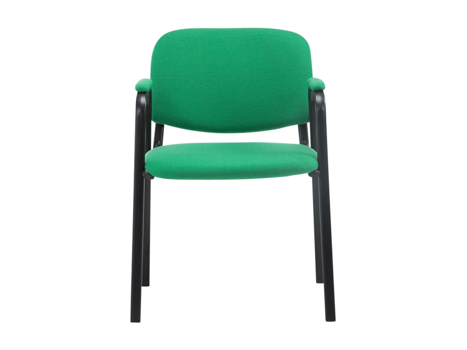 Lot de 4  Chaise de conférence - Tissu & Métal noir mat - Vert - Ken Pro