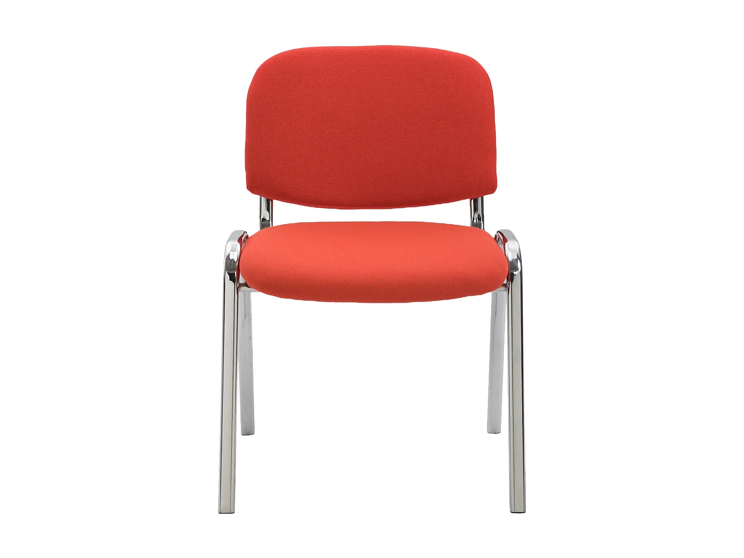 Eetkamerstoelen - Stof & Metaal in chroomoptiek - rood - Ken