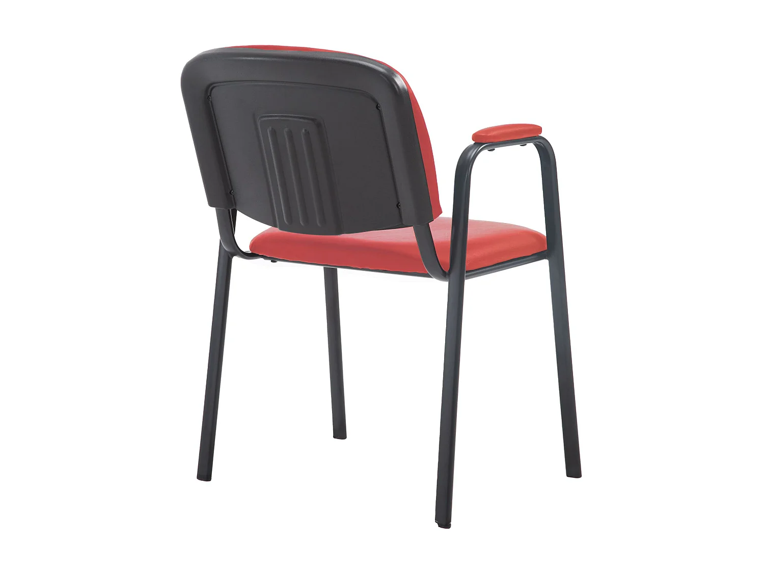 Conferentiestoelen - Kunstleer & Metaal mat zwart - rood - Ken Pro