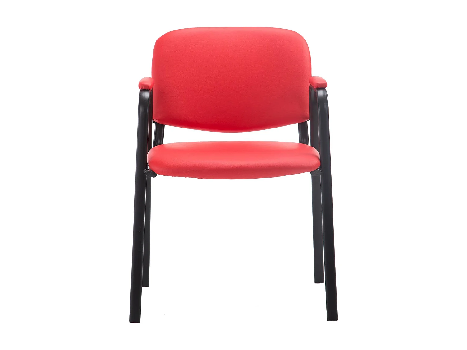 Konferenzstuhl - Kunstleder & weiß - rot - Ken Pro