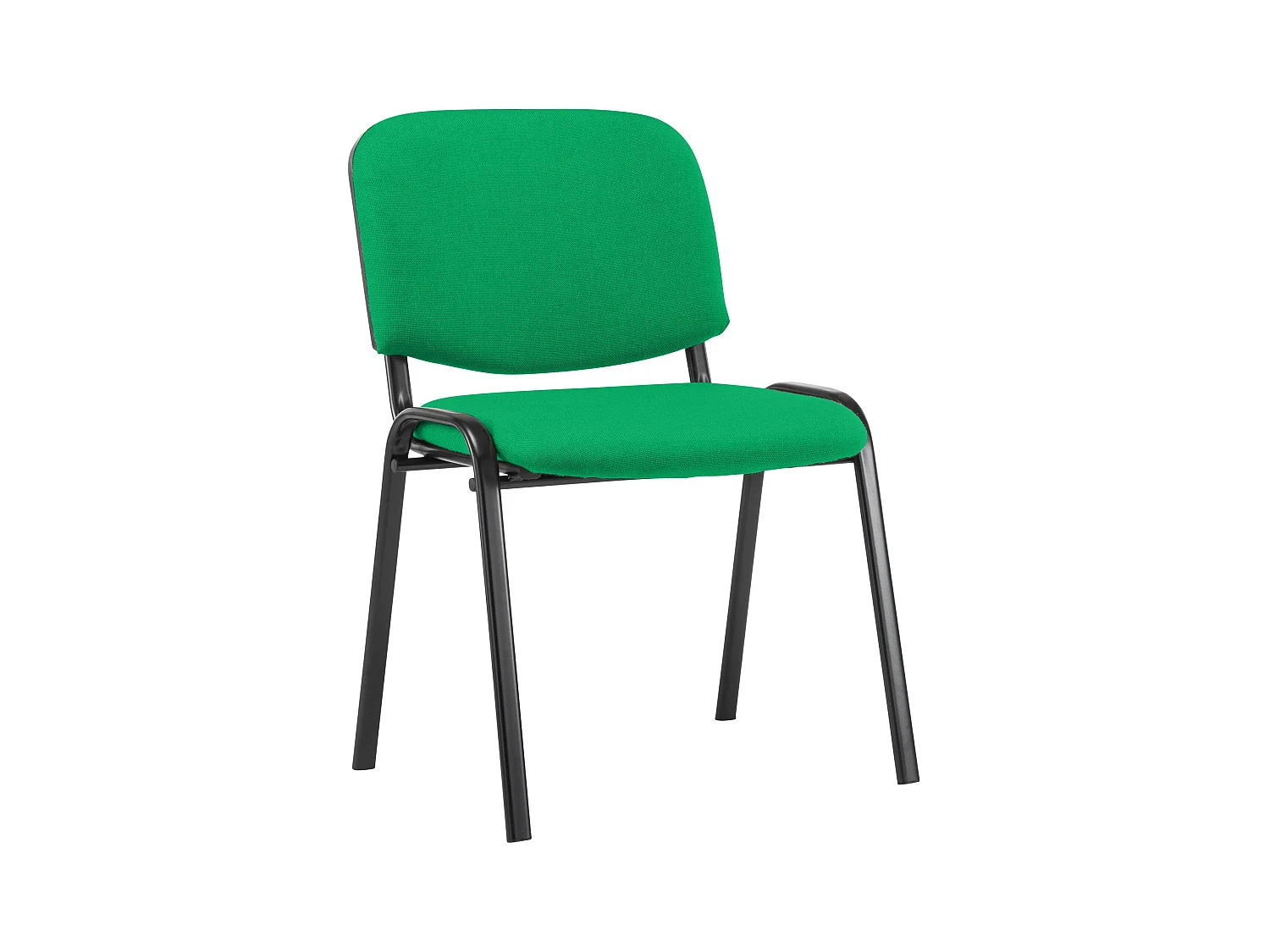Chaise de conférence - Tissu & Métal noir mat - Vert - Ken