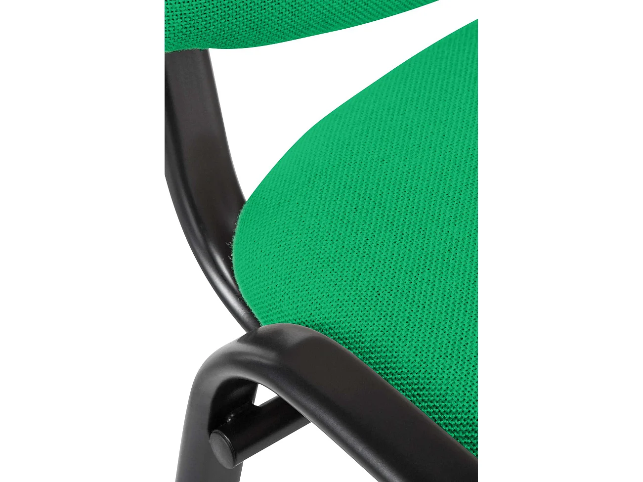 Chaise de conférence - Tissu & Métal noir mat - Vert - Ken