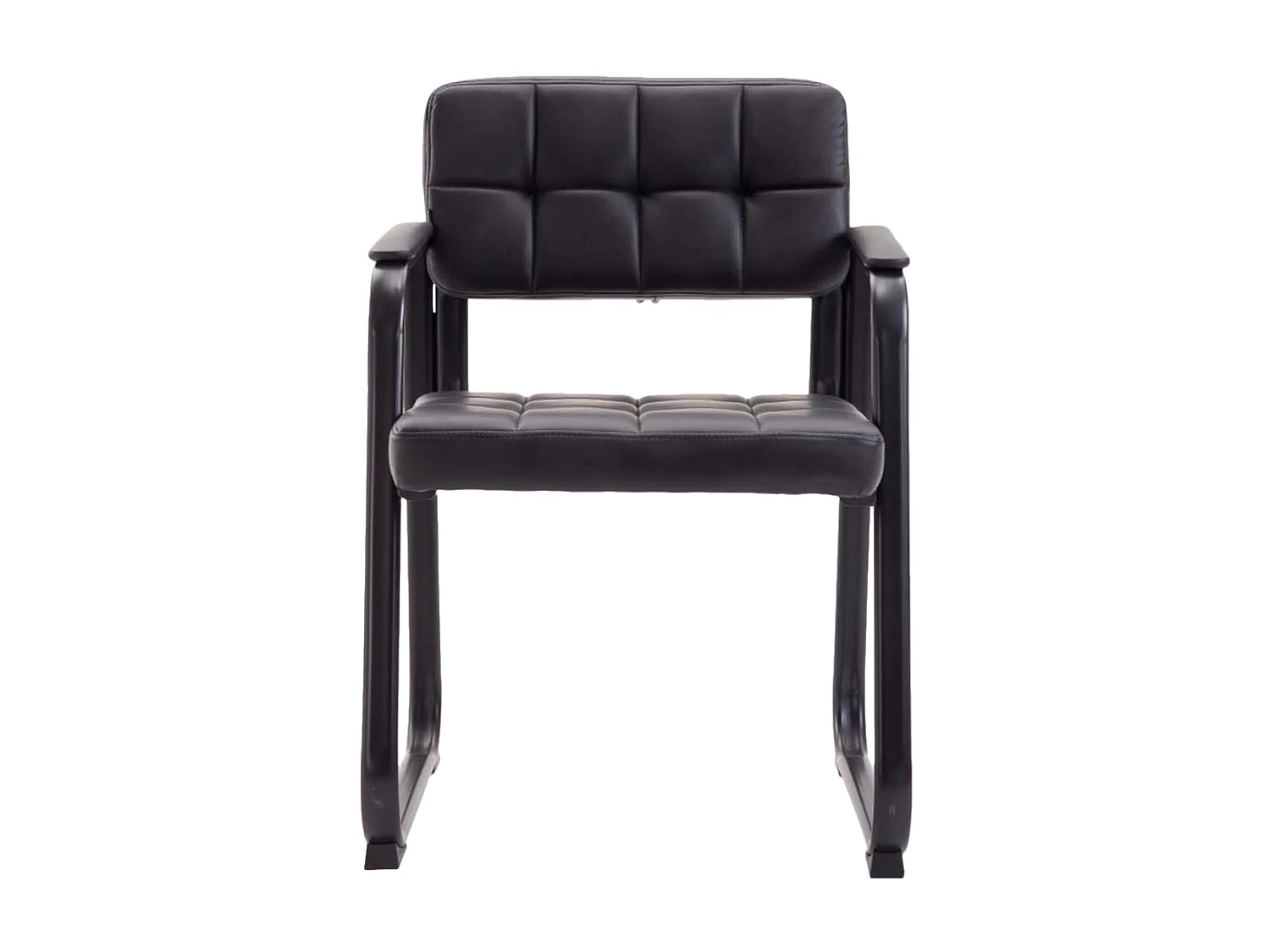 Lot de 2  chaises avec accoudoirs - Similicuir - Noir - Canada B