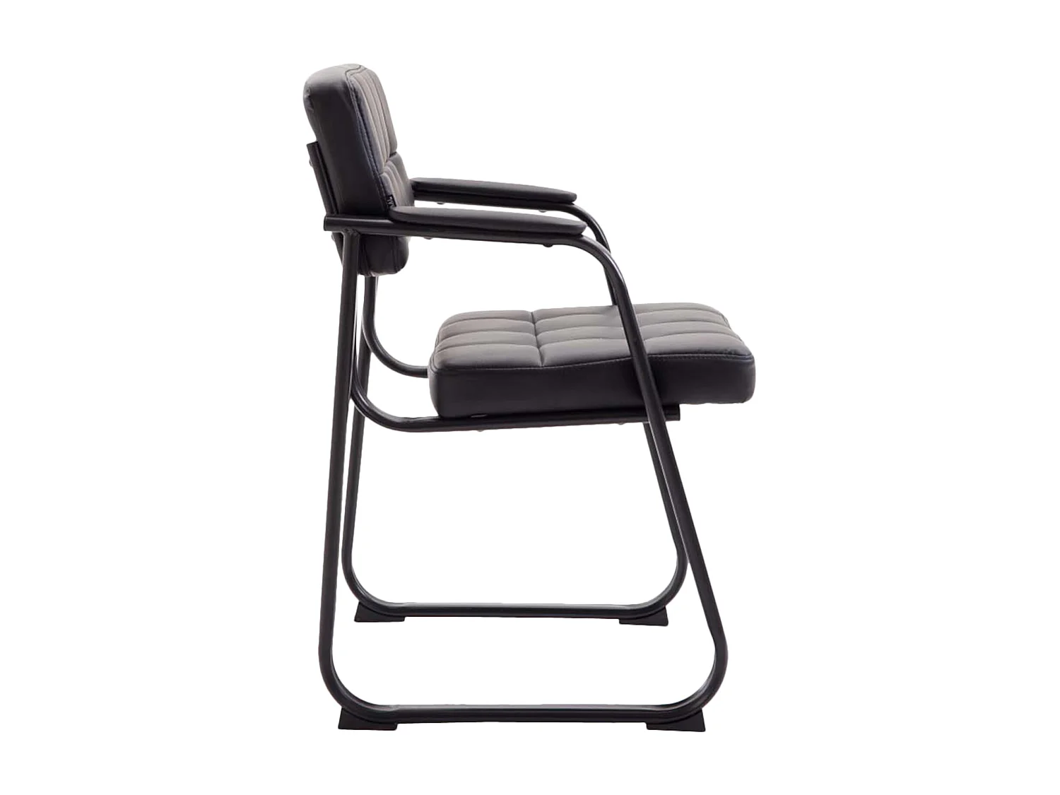 Lot de 2  chaises avec accoudoirs - Similicuir - Noir - Canada B