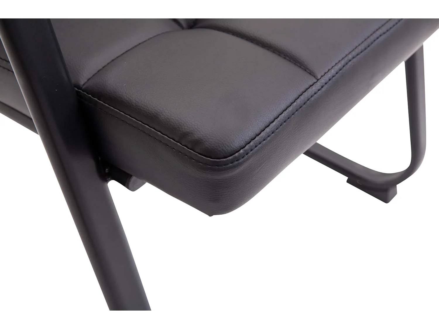 Lot de 2  chaises avec accoudoirs - Similicuir - Noir - Canada B