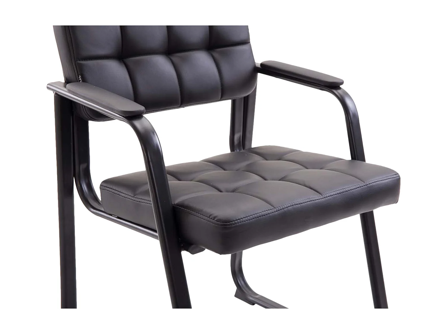 Lot de 2  chaises avec accoudoirs - Similicuir & Nature - Noir - Canada B