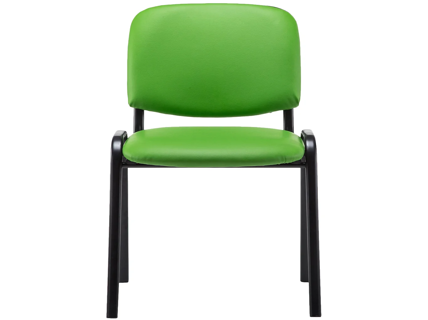 Chaise de salle à manger - Similicuir & Métal noir mat - Vert - Ken