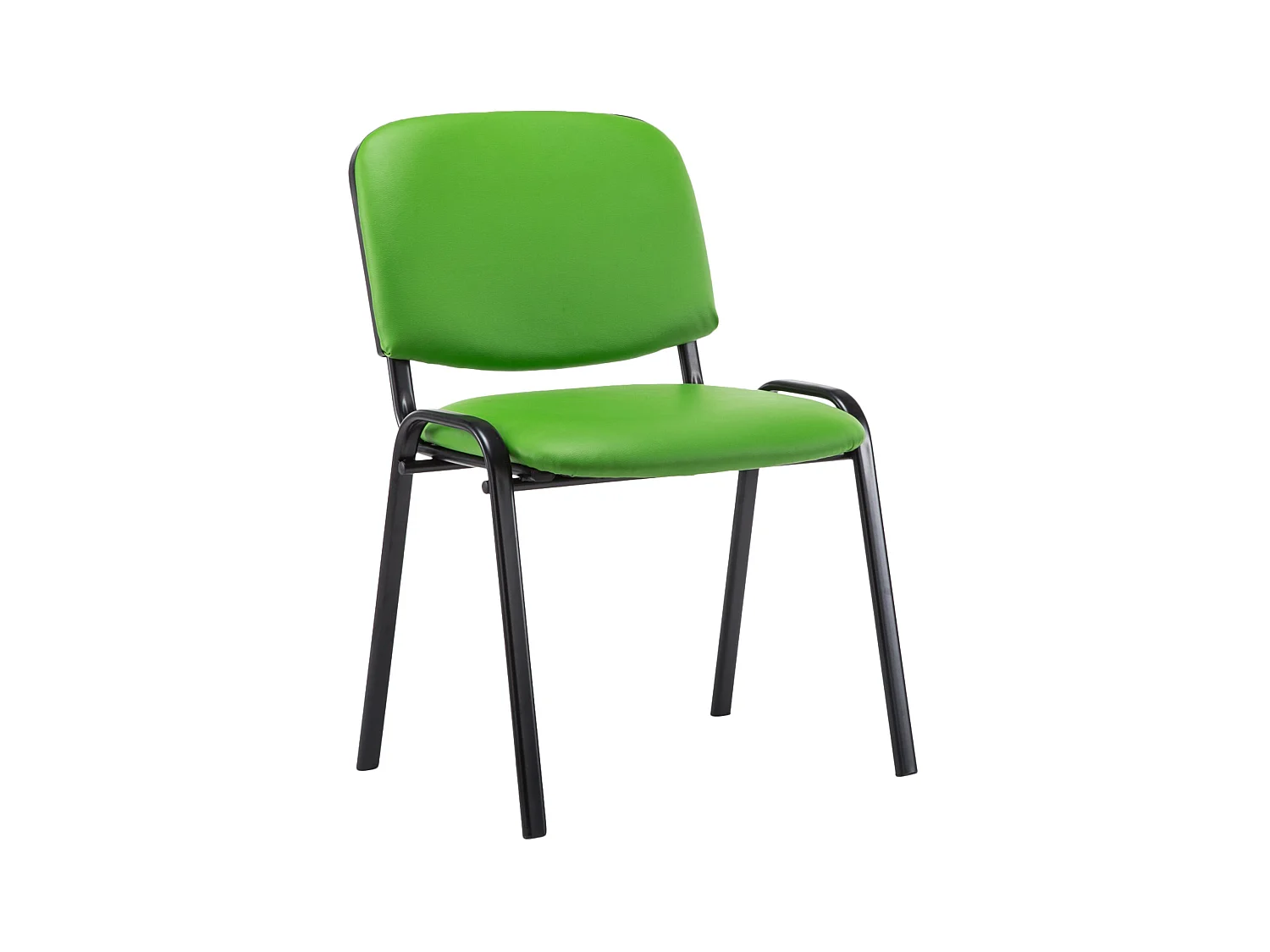 Chaise de salle à manger - Similicuir & Métal noir mat - Vert - Ken