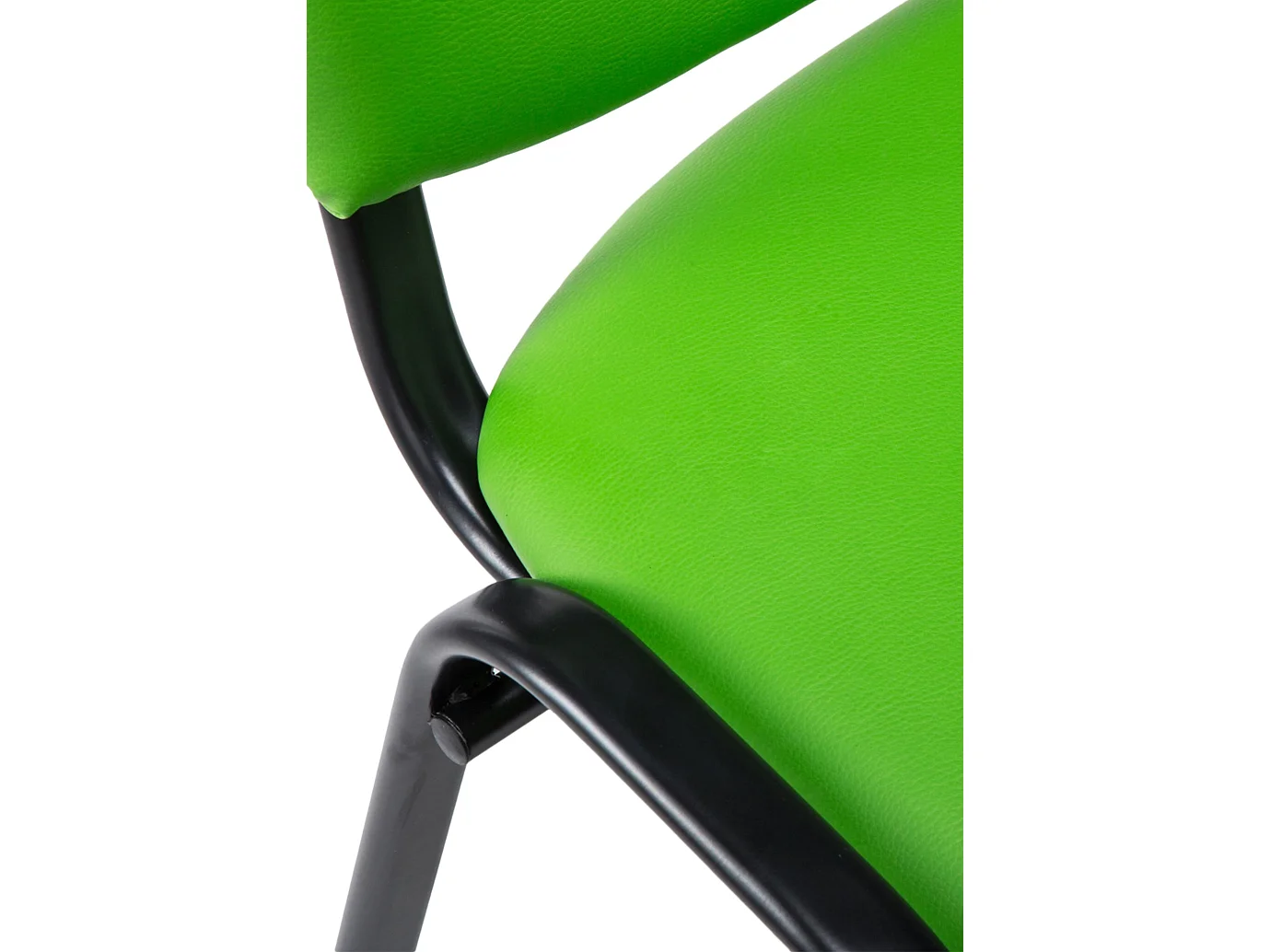 Chaise de salle à manger - Similicuir & Métal noir mat - Vert - Ken