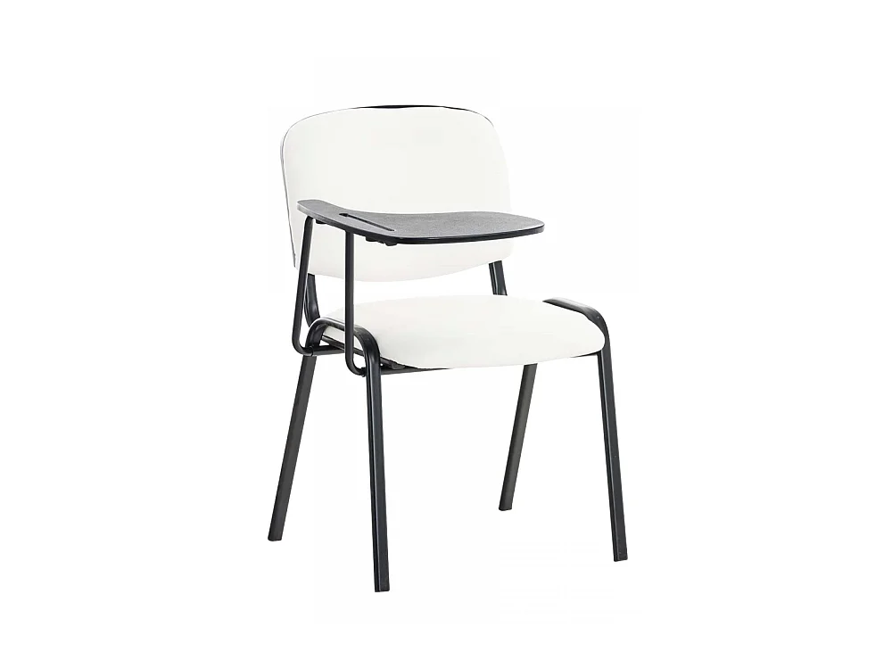 Chaise de salle à manger - Similicuir & Métal noir mat - Blanc - Ken mit Klapptisch