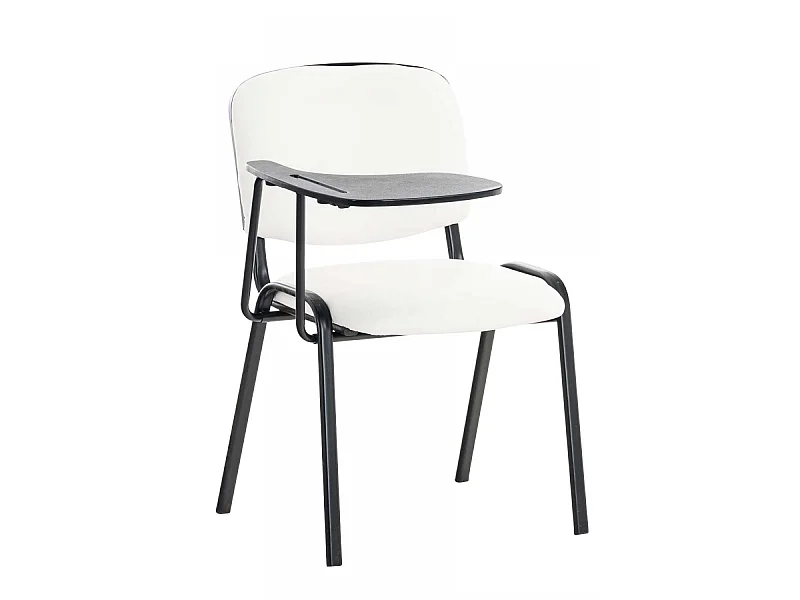 Chaise de salle à manger - Similicuir & Métal noir mat - Blanc - Ken mit Klapptisch