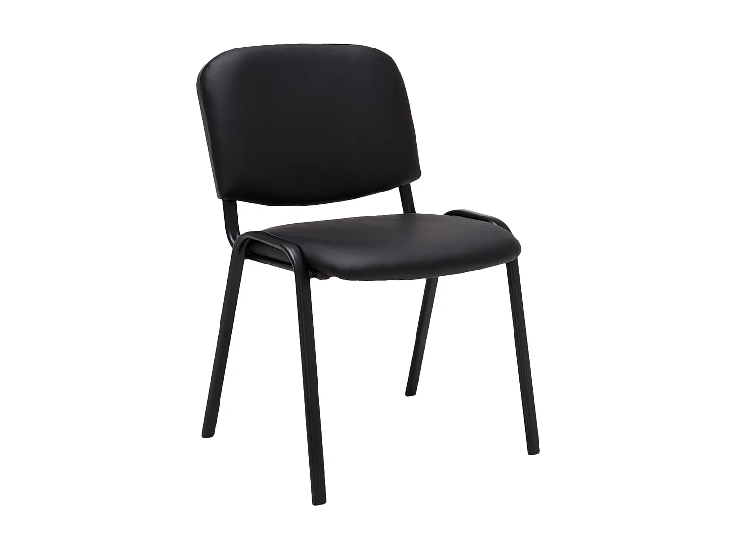 Chaise de salle à manger - Similicuir & Métal noir mat - Noir - Ken