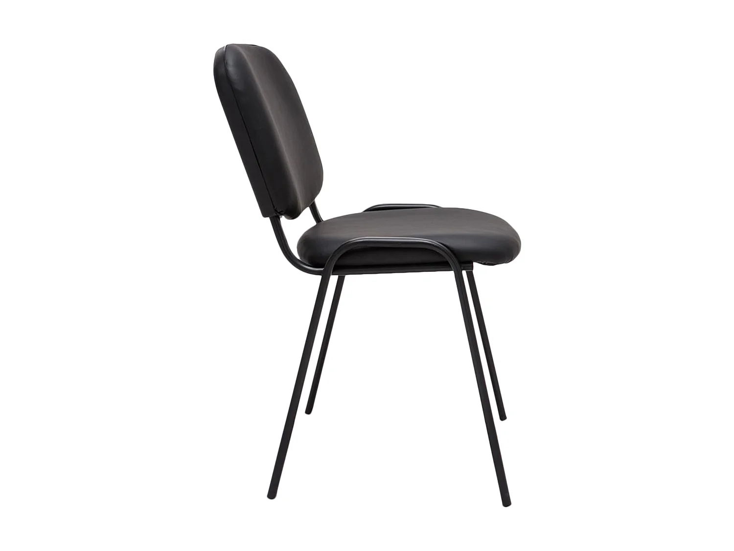 Chaise de salle à manger - Similicuir & Métal noir mat - Noir - Ken