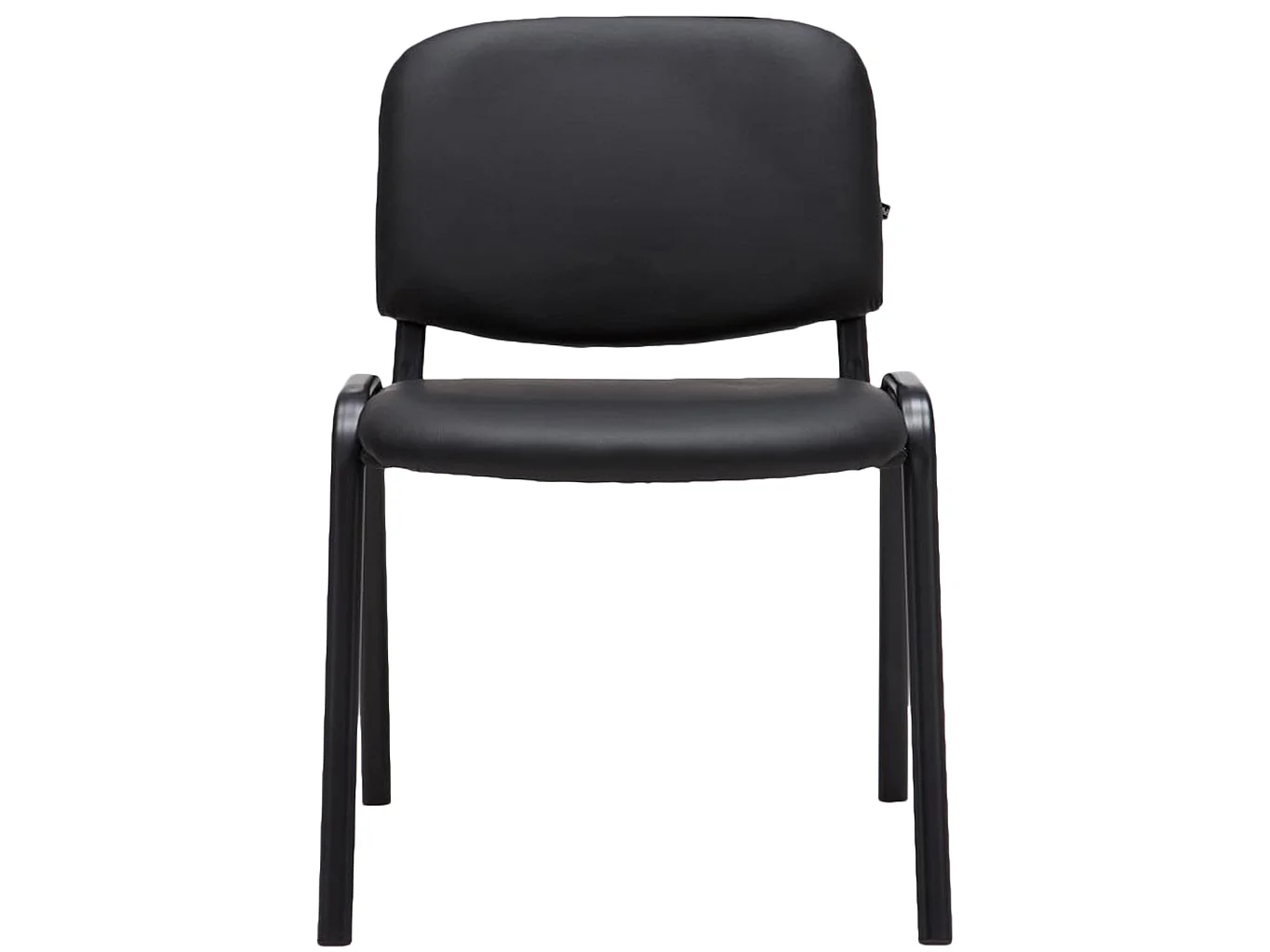 Chaise de conférence - Similicuir & Acier inoxydable - Noir - Ken