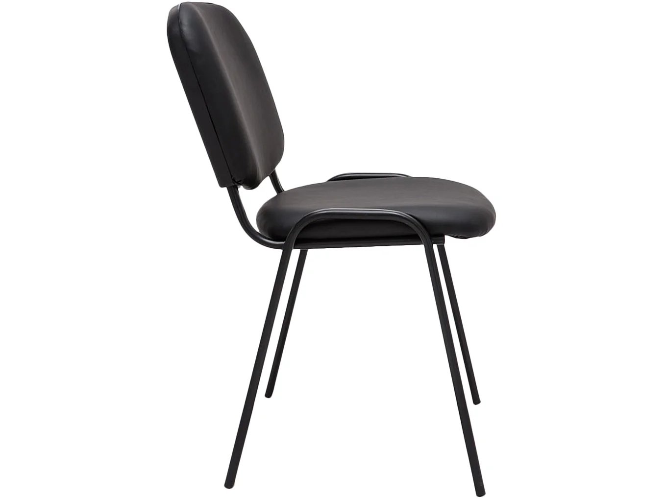 Chaise de conférence - Similicuir & Acier inoxydable - Noir - Ken