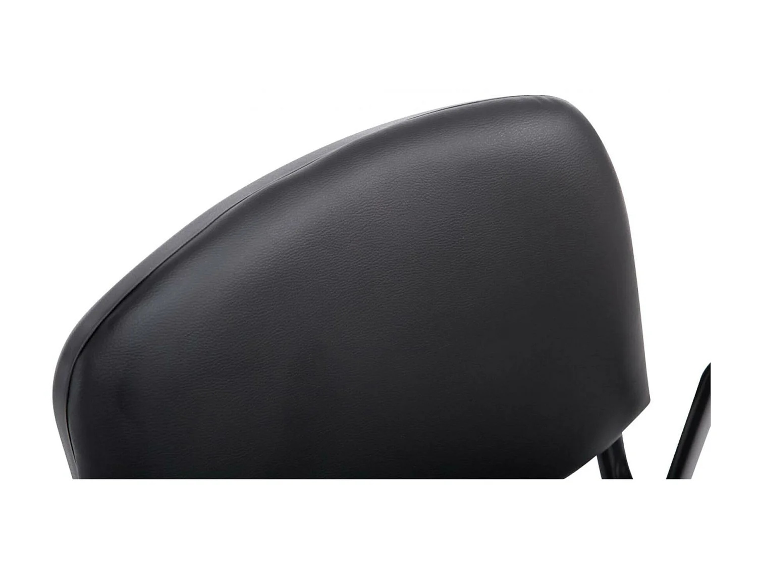 Lot de 4 Chaise de salle à manger - Similicuir & Métal noir mat - Noir - Ken Pro