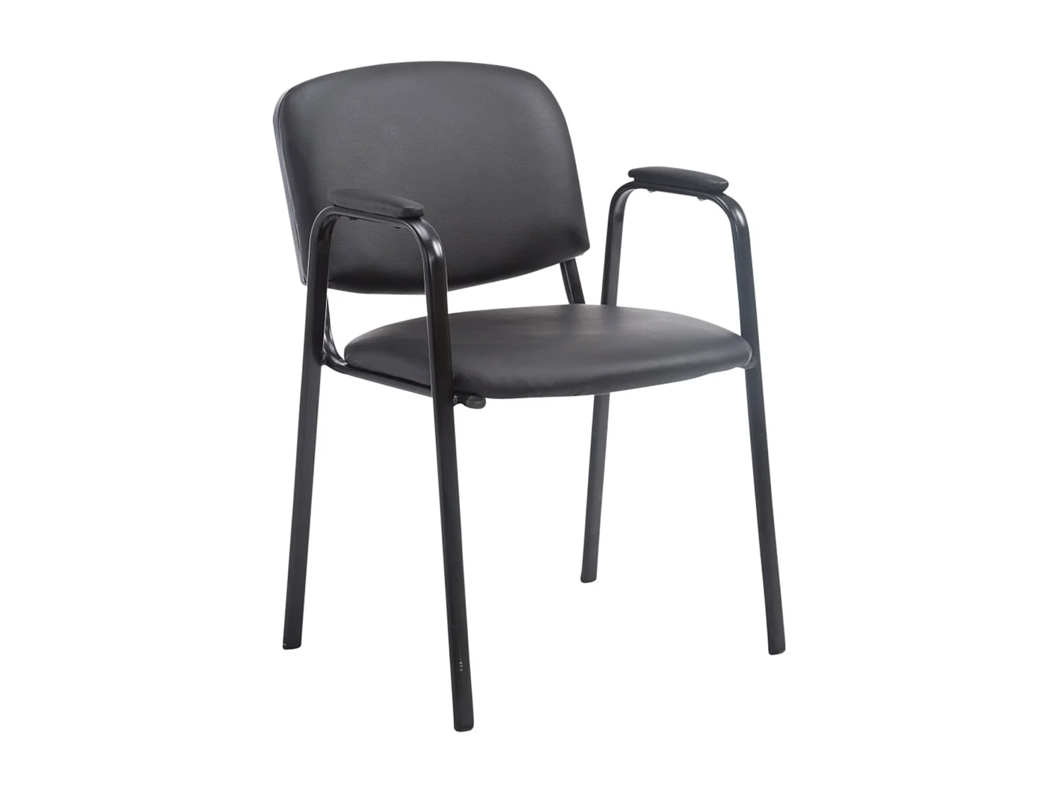 Lot de 4  Chaise de conférence - Similicuir - Noir - Ken Pro