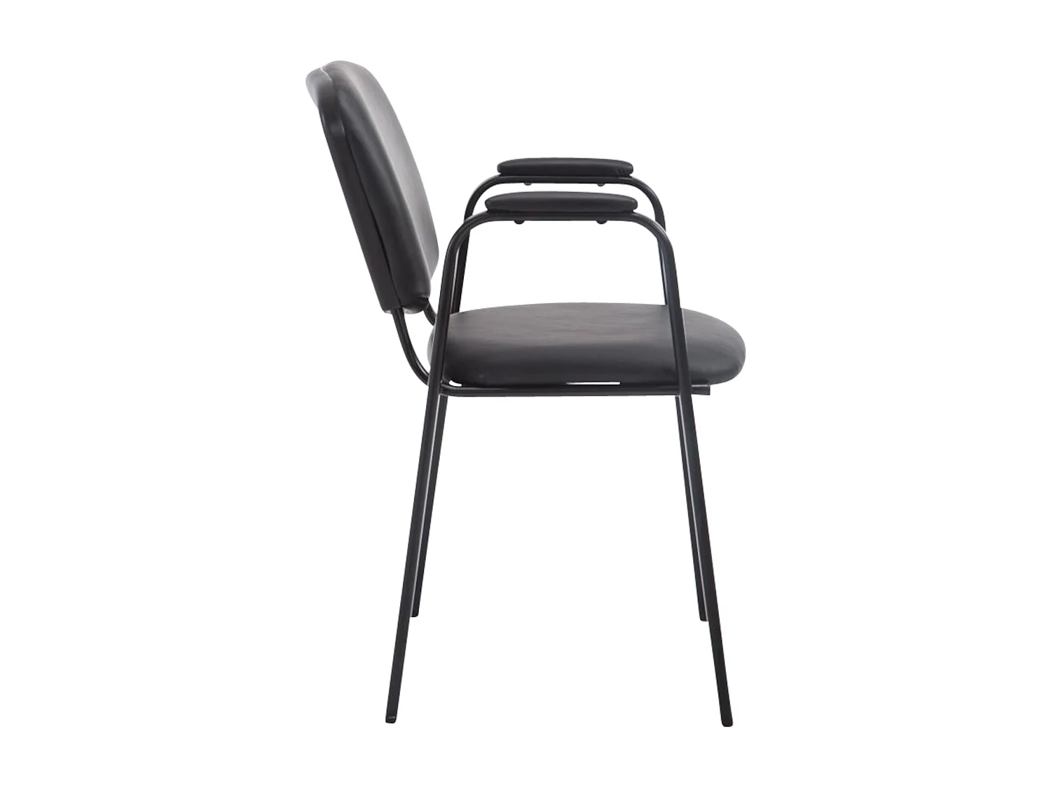 Lot de 4  Chaise de conférence - Similicuir - Noir - Ken Pro