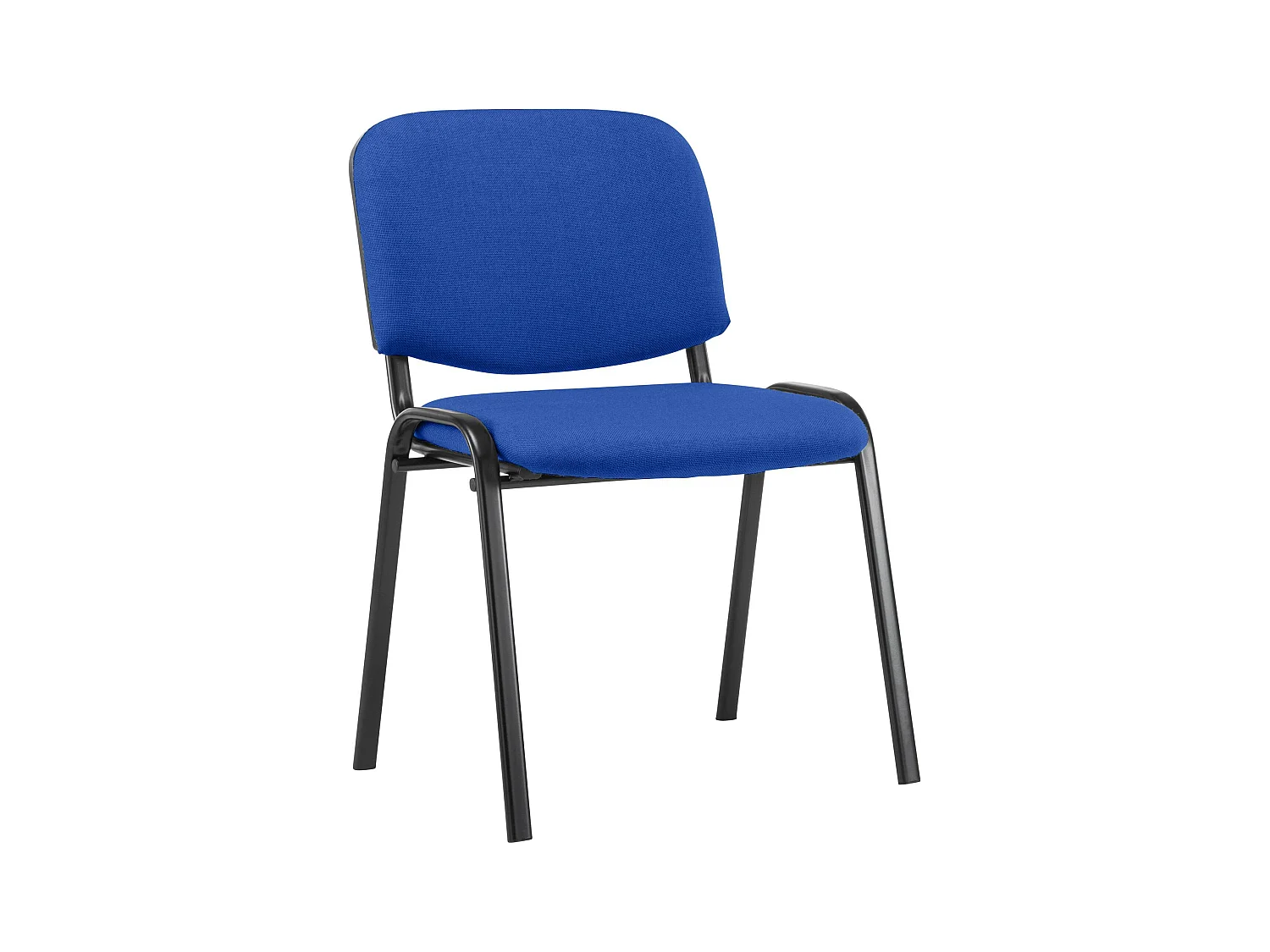 Konferenzstuhl - Stoff & Metall matt schwarz - blau - Ken