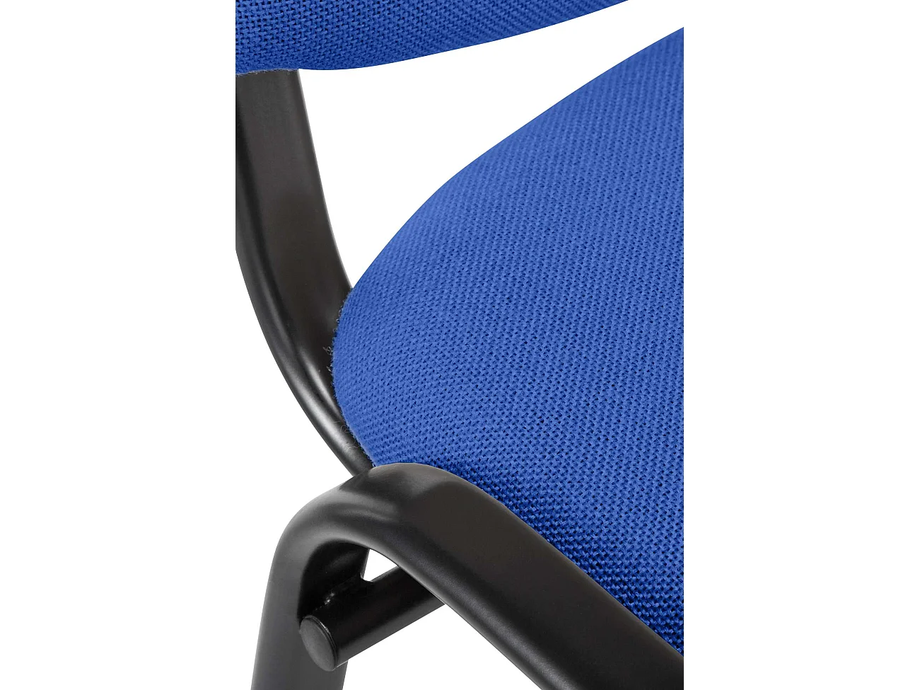 Chaise de conférence - Tissu & Métal noir mat - Bleu - Ken