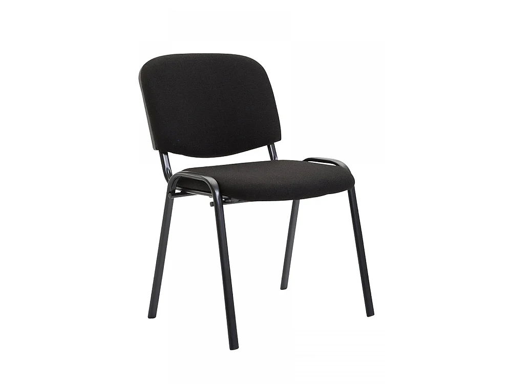 Lot de 6 Chaise de salle à manger - Tissu & Métal noir mat - Noir - Ken