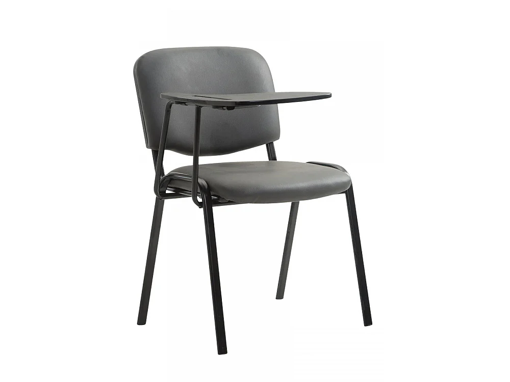 Chaise de salle à manger - Similicuir & Métal noir mat - Gris - Ken mit Klapptisch