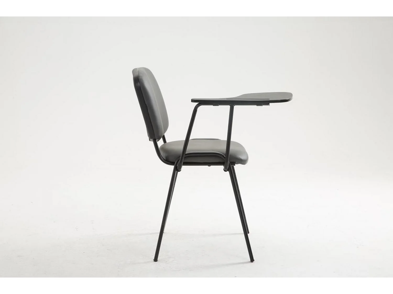 Chaise de salle à manger - Similicuir & Métal noir mat - Gris - Ken mit Klapptisch