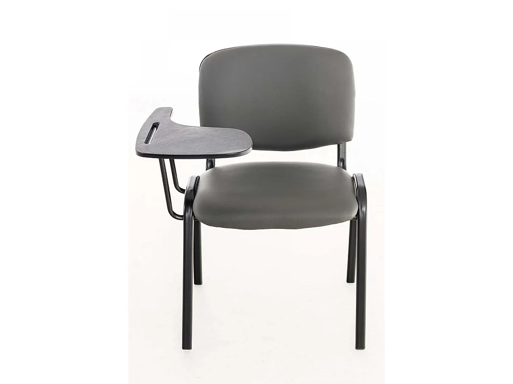 Chaise de salle à manger - Similicuir & Métal noir mat - Gris - Ken mit Klapptisch