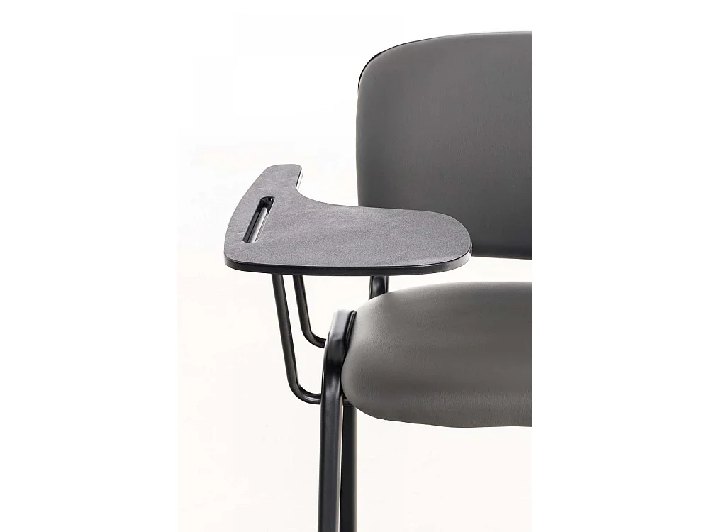 Chaise de salle à manger - Similicuir & Métal noir mat - Gris - Ken mit Klapptisch