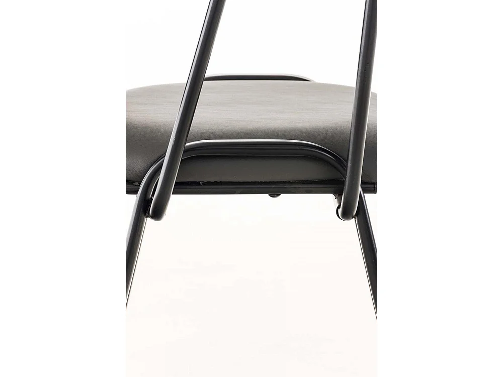 Chaise de salle à manger - Similicuir & Métal noir mat - Gris - Ken mit Klapptisch