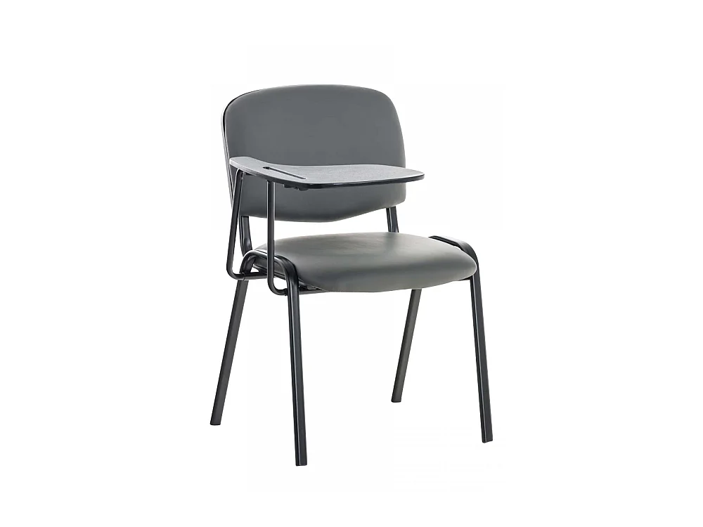 Chaise de salle à manger - Similicuir & Métal noir mat - Gris - Ken mit Klapptisch